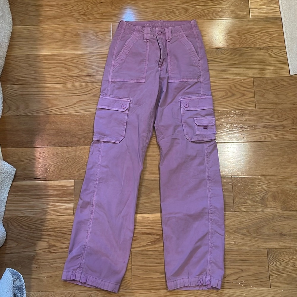 American Eagle purple cargo pants
